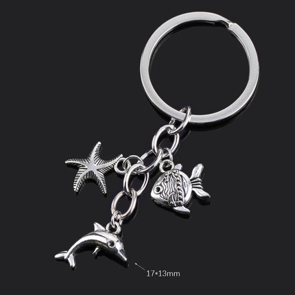 Fashion Animal Women Keychain Car Moon Cat Dog Love Heart Key Chain Friends Gift Jewelry Bag Pendant Wing Evil Eye Angel Turtles