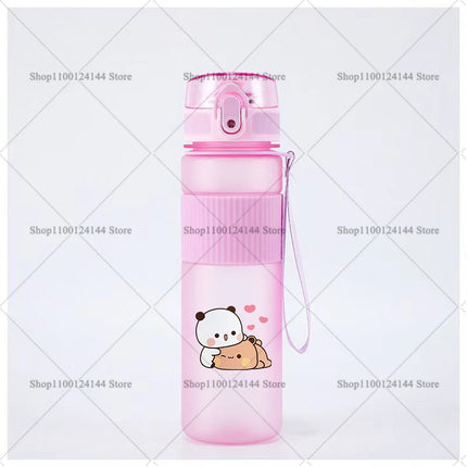 Bubu Dudu Water Bottle Yier Bear Panda Girl Boy Large Capacity Sports Kettle Transparent Cold Water Cup Outdoor Portable 550ml