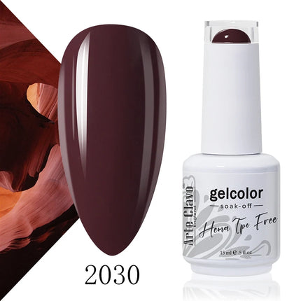 Arte Clavo Red Color Series Nail Polish UV Soak Off Varnish 15ml Manicure Nail Art Long-lasting Hema Tpo Free Gel Nail Polish