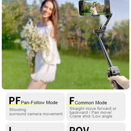 AOCHUAN 3-Axis Handheld Gimbal Phone Stabilizer with Extension Rod  8.0 Anti Shake Face Tracking for Phone Outdoor Shooting Vlog