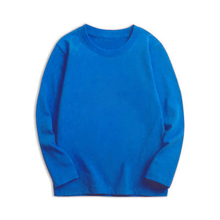 Black White Basic Cotton T-shirt for Boys Girls Clothes Children's Long Sleeve Solid Tops Kids 2 to 14 Years Leisure Wear T-shirt