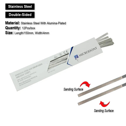 MICRODONT Dental Polishing Strips 3 Types Stainless Steel Abrasive Sanding Saw Stick Orthodontic Polyester Fiber Finishing Tools