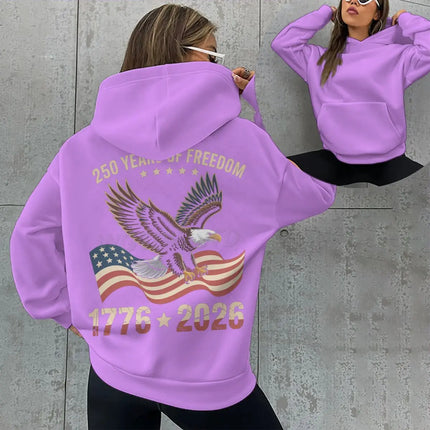 Since 1776 2026 250 Years Of Freedom Retro USA Long Sleeve Hoodies Loose Women Men Classics Nostalgia Hoody