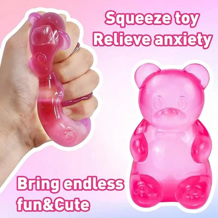 (HefengCL)Soft Gummy Bear Squeeze Toys, Stress Relief Toys, Children Birthday Party Gifts