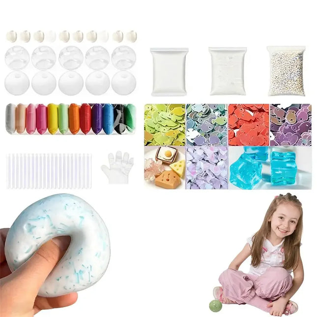 DIY Handmade Ball Stress Ball Making Kit Texture Handcrafted Material The Toys Pack Fidget Party Anxiety Relief Pinch L0B9