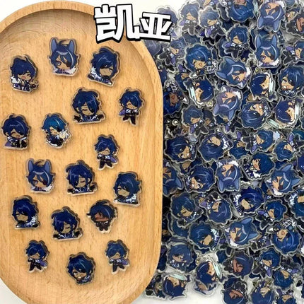 Game Impact Focalors Forina 20Pcs 2cm Patch Keychain Hair Tie Refrigerator Sticker Phone Case DIY Accessories Acrylic Sheets