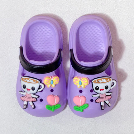 Girls' Slippers with Cute Charms Summer Garden Shoes Beach Sandals Non-slip Breathable Clogs for Girls Indoor & Outdoor Footwear