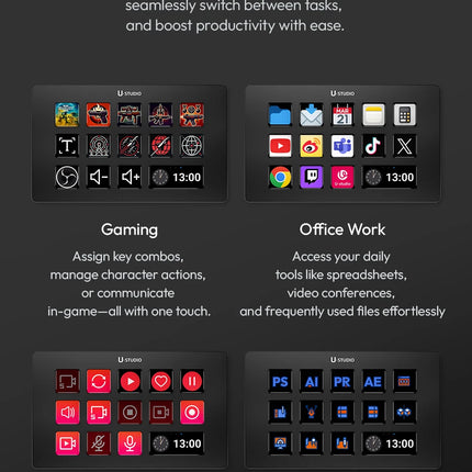 Ulanzi D200 Live Streaming Controller 13 LCD Keys for Vlog Content Creation Photo Video Editing Gaming Office Work