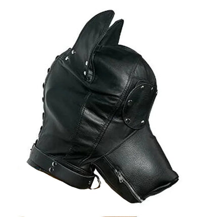 SM Leather Padded Hood Blindfold,Head Harness Mask Gag, BDSM Bondage ,Sex Toys For Couples Accessories
