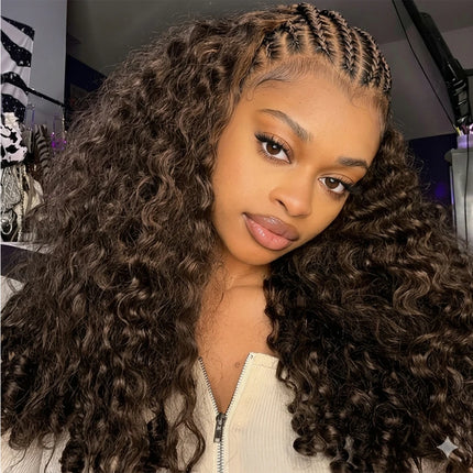 Chocolate Brown Burmese Curly Miracle Knots Crochet Human Hair For Braiding 100% Raw Human Hair Feathered Crochet Human Hair