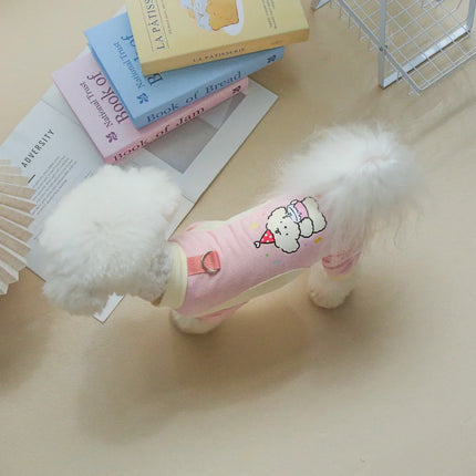 Pet Cool Breathable Cool Clothes Cat and Dog Ice Silk Cooling Four Leg Clothes Strap Traction Rope Buckle Outdoor Dog Clothes
