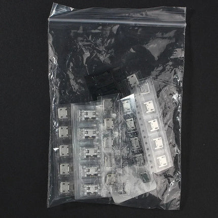 60PCS 5 Pin Socket Connector Micro USB Socket Connectors Assortment Set 12 Models SMD DIP