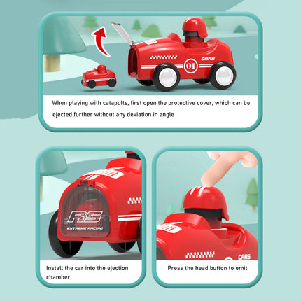 Baby Cartoon Toy Car Mini Press Go Ejector Vehicles Inertia Pull Back Cars Montessori Early Education Crawling Toys for Toddlers