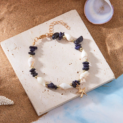 Boho Irregular Gravel Beaded Stone Anklets For Women Summer Ocean Beach Handmade Ankle Bracelet Foot Leg Chain Gift Accessories