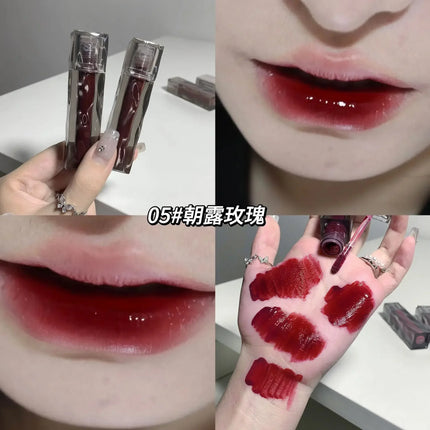 6 Colors Lip Gloss Waterproof Mirror Jelly Lip Glaze Water-light Long Lasting Moisturising Glossy Red Tint Lips Makeup Cosmetics