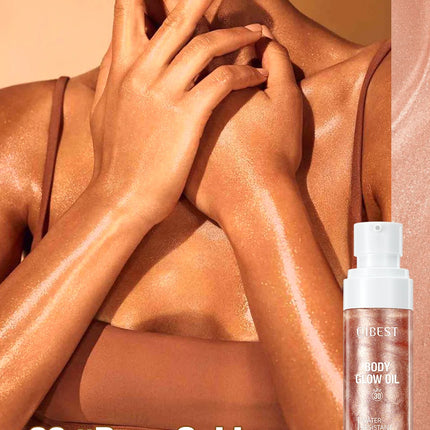 Body Shimmer Oil Liquid Highlighter Long Lasting Sequin Illuminating Moisturizing Highlight Facial Contour Brightening Makeup