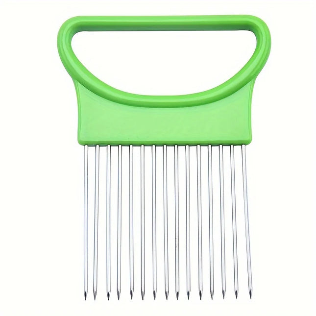 1/4PC Stainless Steel Onion Needle Onion Fork Vegetables Fruit Slicer Tomato Cutter Cutting Safe Holder Kitchen Accessories Tool