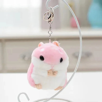 1PCS Stuffed 10cm Hamster Plush Doll Keyrings Animal Children Toys Key Chain Kawaii Dolls Kids Child Christmas Gifts Bag Pendant