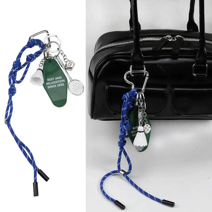 HOT Original Designed Nylon Woven Rope Keychain With Baseball Decor Sporty Style Bag Pendant DIY Trendy Fashion Pendant Gifts