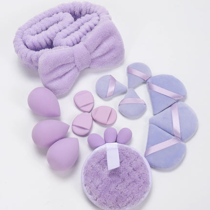 19 件 Cosmetic Puff Makeup Sponge Blender Beauty Egg Foundation Sponges Puff Wash Face Headband Wristband Make up Accessories