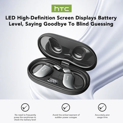 【HTC NE57】 Bluetooth V6.0 Earphones AI Translator Earbuds OWS Sport Wireless Headphones Comfort Earhooks Long Life with Mic