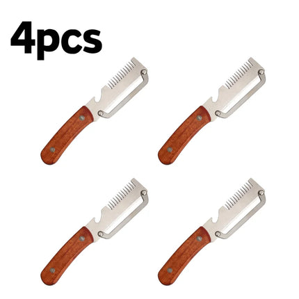 Kitchen Household Multifunctional Peeler Slicer Stainless Steel Scallion Scraper Bottle Opener Ginger Shredder