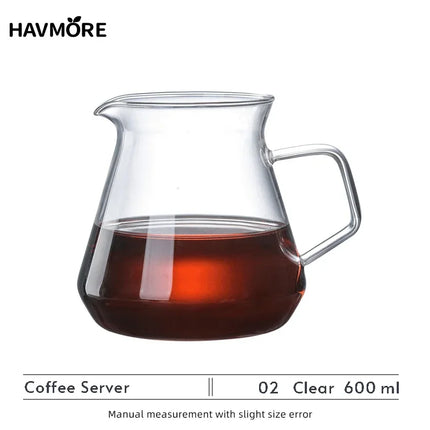 Heat Resistant Borosilicate Glass Hand Drip Coffee Pot Carafe Share Pot Pour Over Coffee Server Drip Coffee Pot