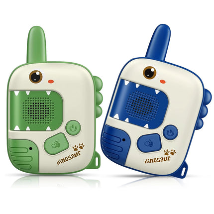 Kids Walkie Talkies 2 Pack, Cute Dinosaur Design Long Distance Transmission, Portable 2 Way Radio Toy for Outdoor Camping Hiking