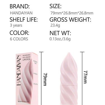 Matte Velvet Lipstick Ice Cream Long Lasting Waterproof Nourishing Moisturizing Highly Pigmented Satin Lip Gloss Non Stick Cup