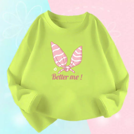Soft Cotton Children's Cartoon T-Shirts Cute Pretty Bowknot Print Baby Long Sleeve T-Shirt For Boys Girls Tee