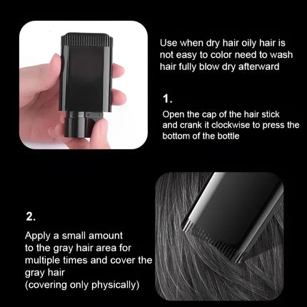 YP1205 Instant Black Covera Waterproof and Sweatproof Hair Dye Stick Disposable White Hair Coloring Comb  Hairline Root Conceale