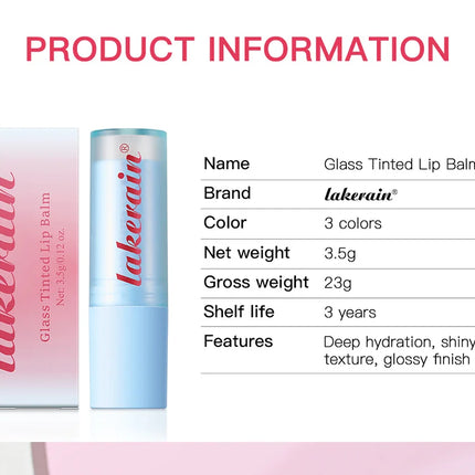 Glass Tinted Lip Balm Light Cherry Red Orange Glow Moisturizing Vegetarian Lip Balm With Bright Clear Color Korea Lip Cosmetics