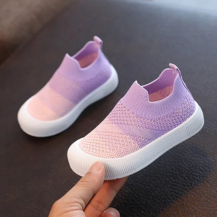 Size 20-31 Children Shoes Spring Autumn Kids Sneakers Soft Breathable Mesh Boys Slip-on Shoes Patchwork Color Girls Shoes