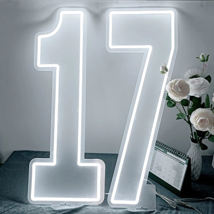 Extra-Large LED Neon Numbers Sign 76cm/100cm Stand up & Wall Mounted for Birthday Wedding Celebration Party Decor