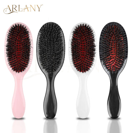 Boar Bristle Hair Brush Nylon Teeth Hair Extension Brush for Women Girl Matte Cushion Brush Hair Styling Smoothing Detangling