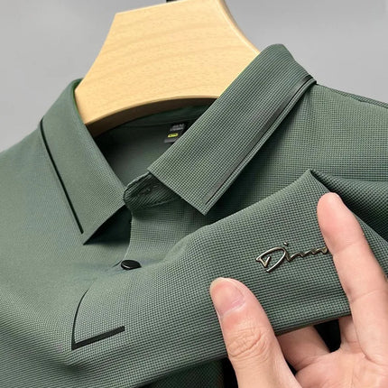 High-end luxury brand fashion hot diamond short sleeve Advanced printed POLO shirt summer new Korean version men's lapel T-shirt
