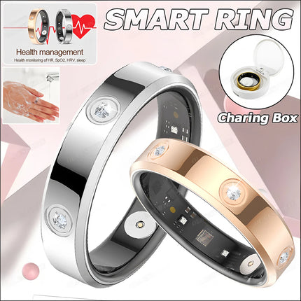 New Diamond Smart Ring 2025 For Women Rings Heart Rate Blood Oxygen Sleep Monitoring IP68 Waterproof Sport Modes Women Smartring