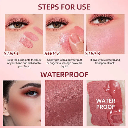4 Color Liquid Blush 5ml Long-Lasting & Blendable Vegan Cheek TintNatural Flush to Bold Glow | Dewy & Matte Finish Face Makeup