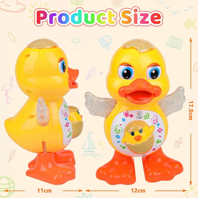 Electric Dancing Duck Toy Musical Walking Swing Duck with Flashing Lights Interactive Early Educational Toys for Kids Boys Girls