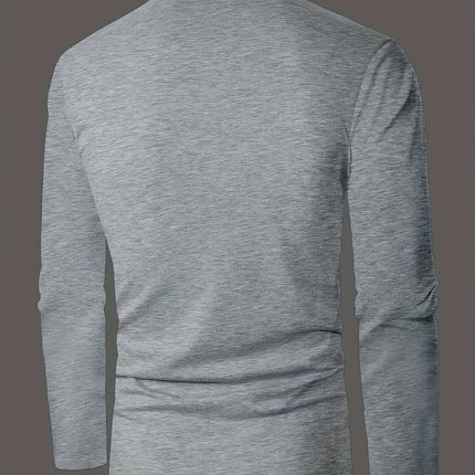 A Stylish Men's Round-Neck Plain Spliced Polo Shirt Suitable for Wearing at Home in Summer, Autumn, and Winter