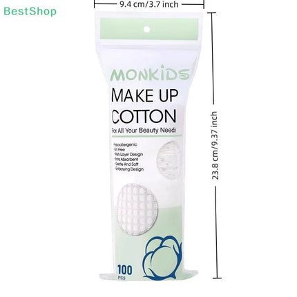 100 Pcs Soft And Breathable Circular Makeup Remover Pads Double-Sided Pearl Textured Cotton Pads, Used For Daily Facial Cleaning
