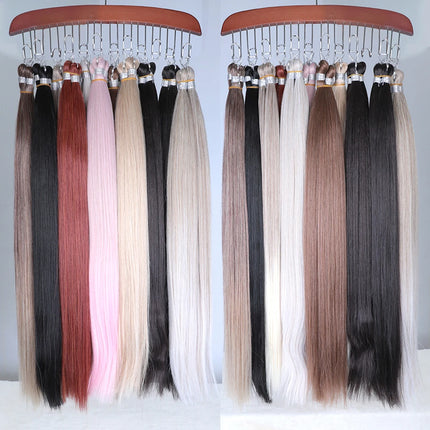 28 Inch Ariel Straight Pony Hair Bundles Crochet Braids Hair Synthetic Braiding Hair Ombre Brown Soft Crochet Hair Extensions