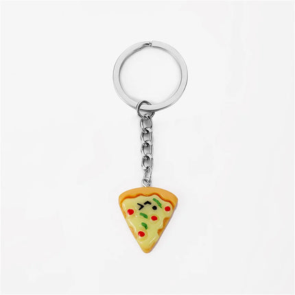 Cute Pizza Childhood Friendship Chain for Women Triangle Food Charms Necklace Best Friends Keychain BFF Jewelry Birthday Gifts