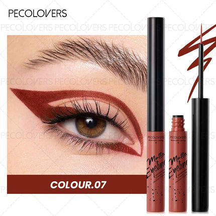 1PC Matte Colored Liquid Eyeliner Pen, Quick Drying, Smooth, Black/brown/blue, for A Charming Halloween Christmas Eye Makeup
