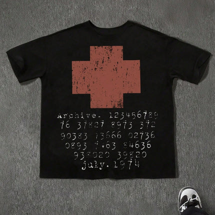 Men's Casual Crew Neck Short-Sleeve T-Shirt 100% Cotton All Seasons Fun Pattern T-Shirt Y2K Streetwear t shirt men