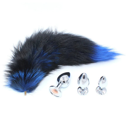 Changeable Anal Plug Fox Tails Metal Anal Sex Toys Butt plug Sex Games Role play Cosplay Toys  Drop Shipping