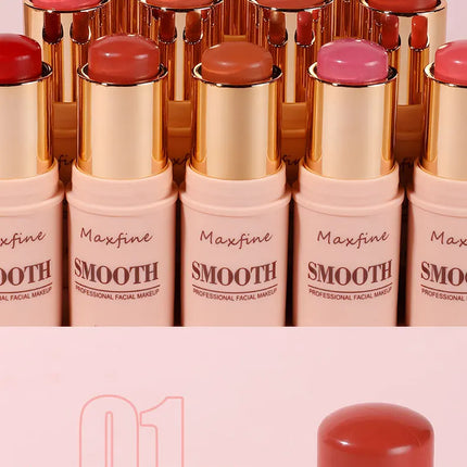 Smooth Blush Stick Naturally Saturated Long-lasting Waterproof Easy to Wear Matte Blush 3 in 1 Makeup Used On Lips Eyes Cheeks