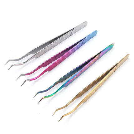 Professional Eyelash Tweezers for Lash Extension, Stainless Steel High Precision Eyelash Extension Eyebrow Tweezers