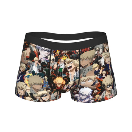 Men's My Hero Academia Anime Long Underwear Deku Bakugo Funny Boxer Briefs Shorts Panties Male Soft Underpants M-XXL
