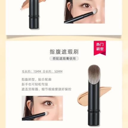 6pcs Portable Mini Makeup Brush Set with Detachable Travel Contour Concealer Brush,Eyeshadow Brush and Double-ended Makeup Brush